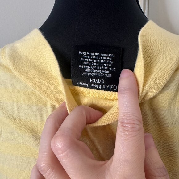 Calvin Klein Jeans, Small Yellow Shirt - Picture 7 of 8